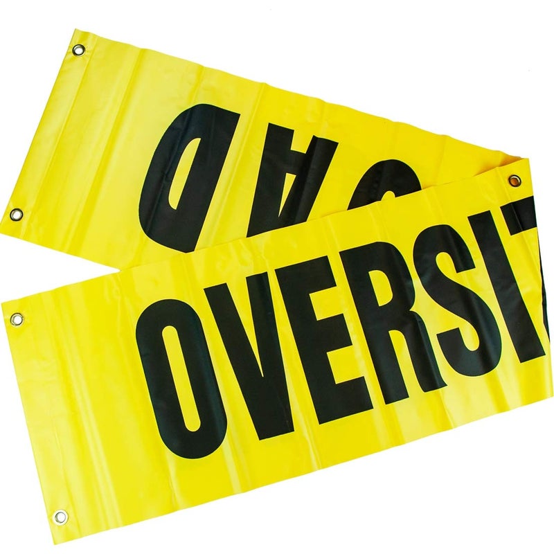 VULCAN Wide Load/Oversize Load Banner with Heavy Duty Brass Banner Grommets - Reversible - 18 Inch x 84 Inch - 2 Pack - Image 3